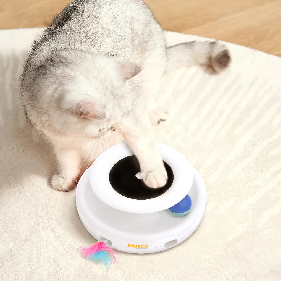 Fun Spin Juguete Interactivo Automático con Pluma para Gatos