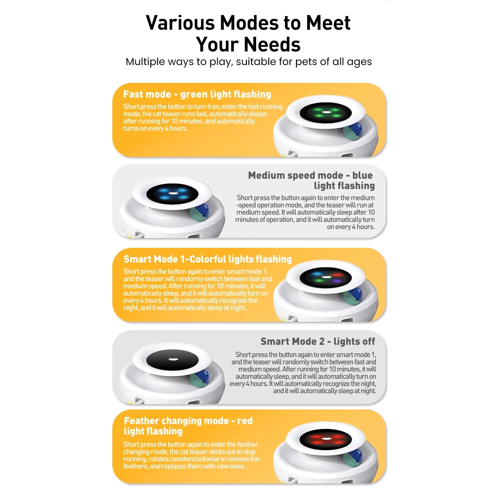 Fun Spin Juguete Interactivo Automático con Pluma para Gatos