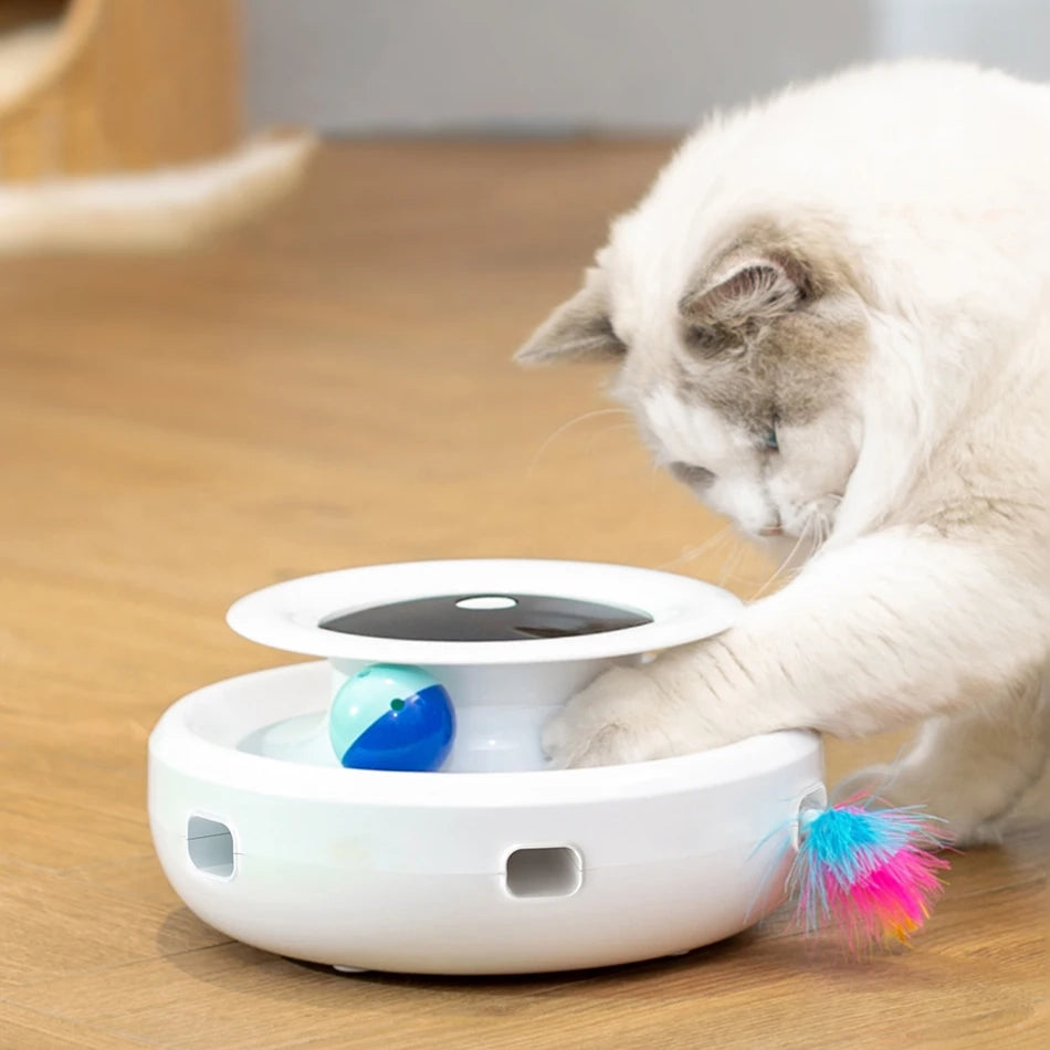 Fun Spin Juguete Interactivo Automático con Pluma para Gatos