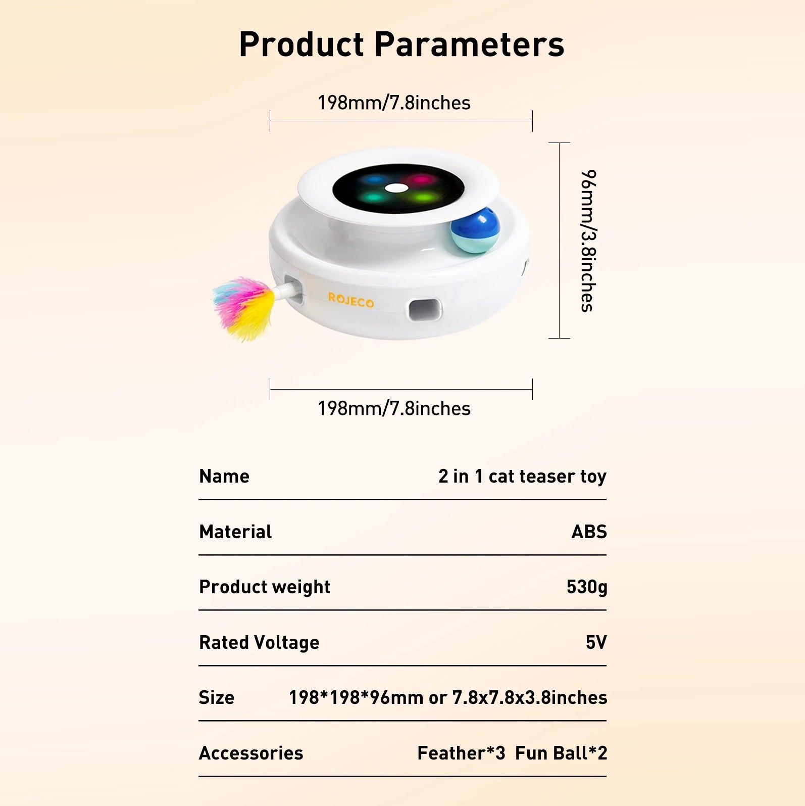 Fun Spin Juguete Interactivo Automático con Pluma para Gatos